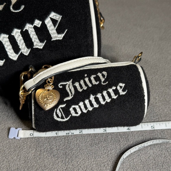 Juicy Couture Choose Juicy Barrel Bag Black And White Heart Set,New Without Tags - Picture 3 of 15